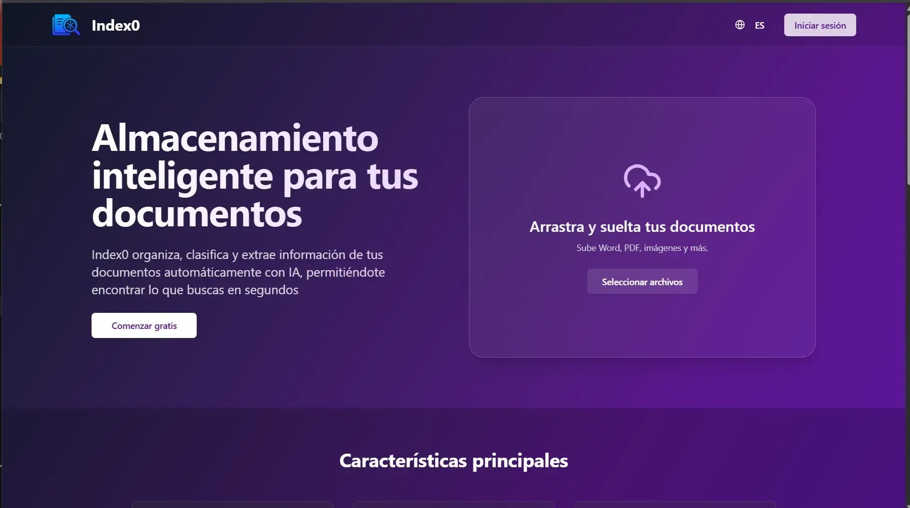 Captura 1 del proyecto Index0.cc - Hackathon Clerk